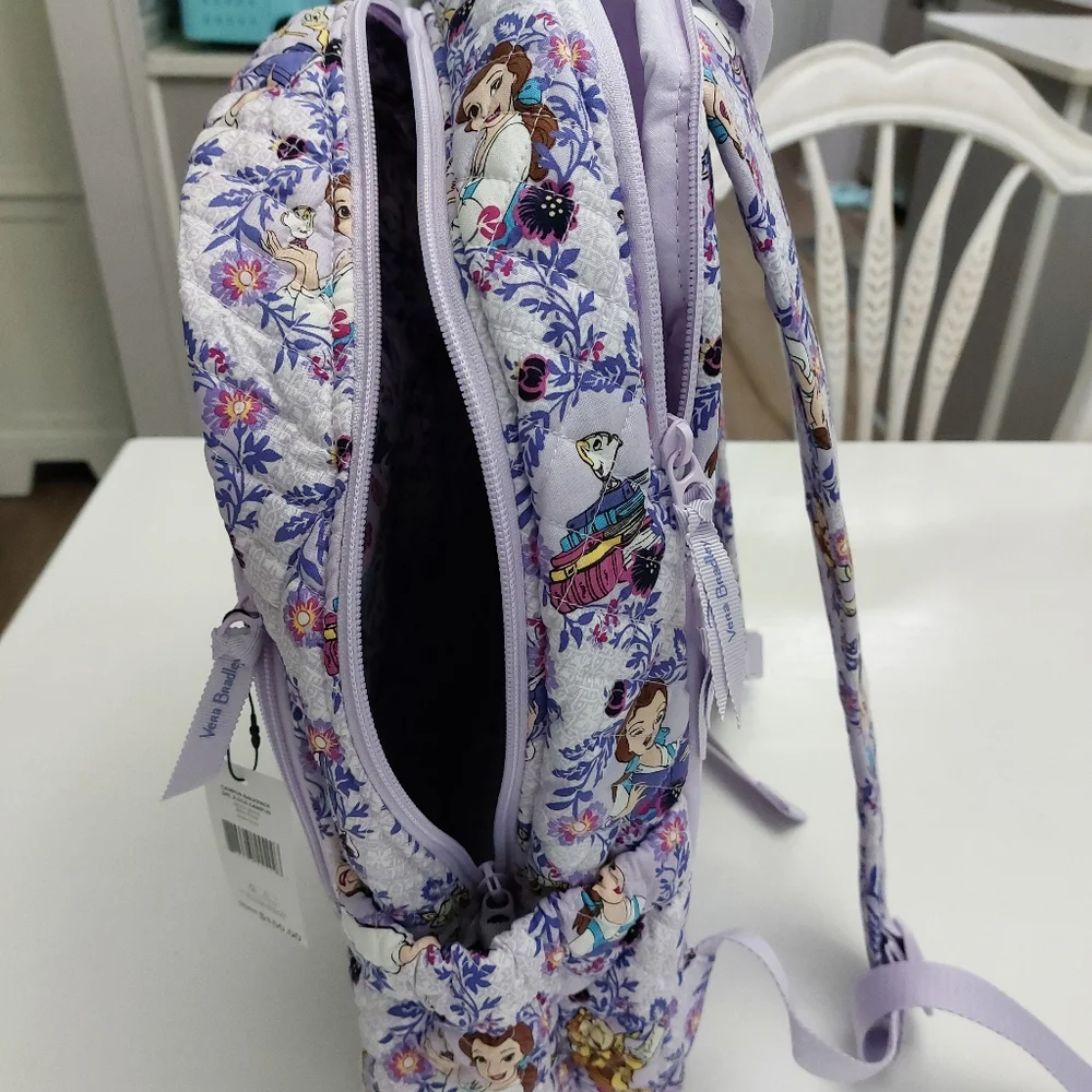 Vera Bradley Disney Belle Floral Campus Backpack NWT